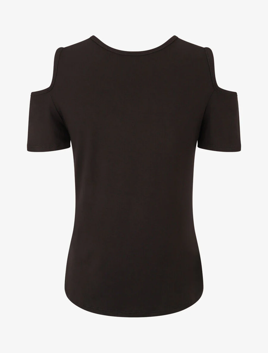 Off-the-shoulder top met korte mouwen - Zwart - Image 2
