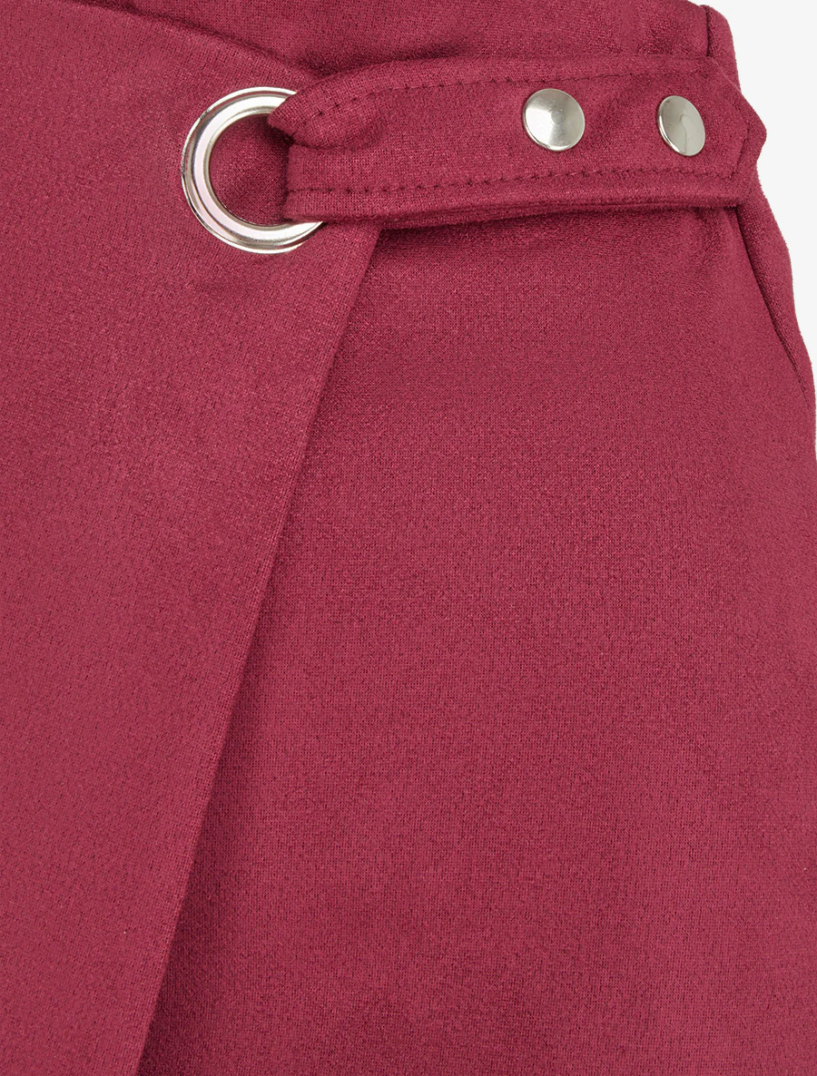 Omslagrok met oogje stijl - Wijnrood - Image 3