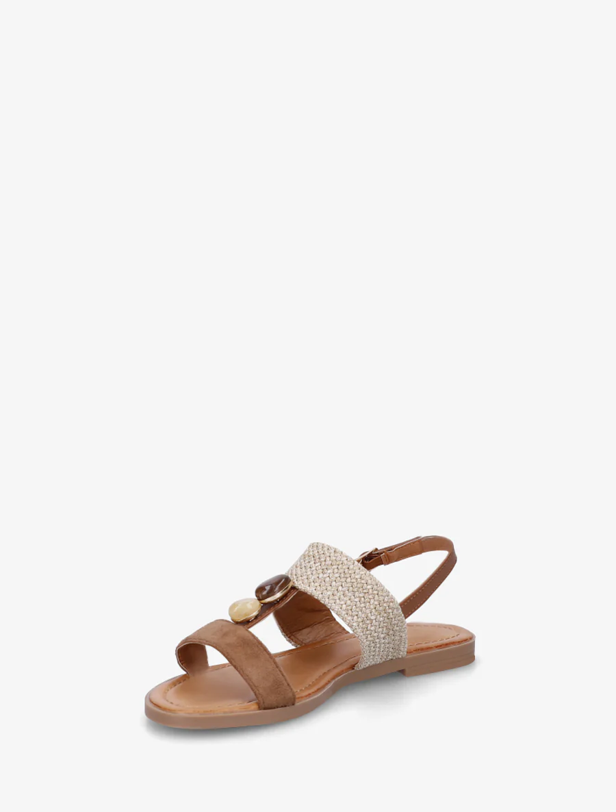Ongelijke sandalen met bandjes - Kameel - Image 3