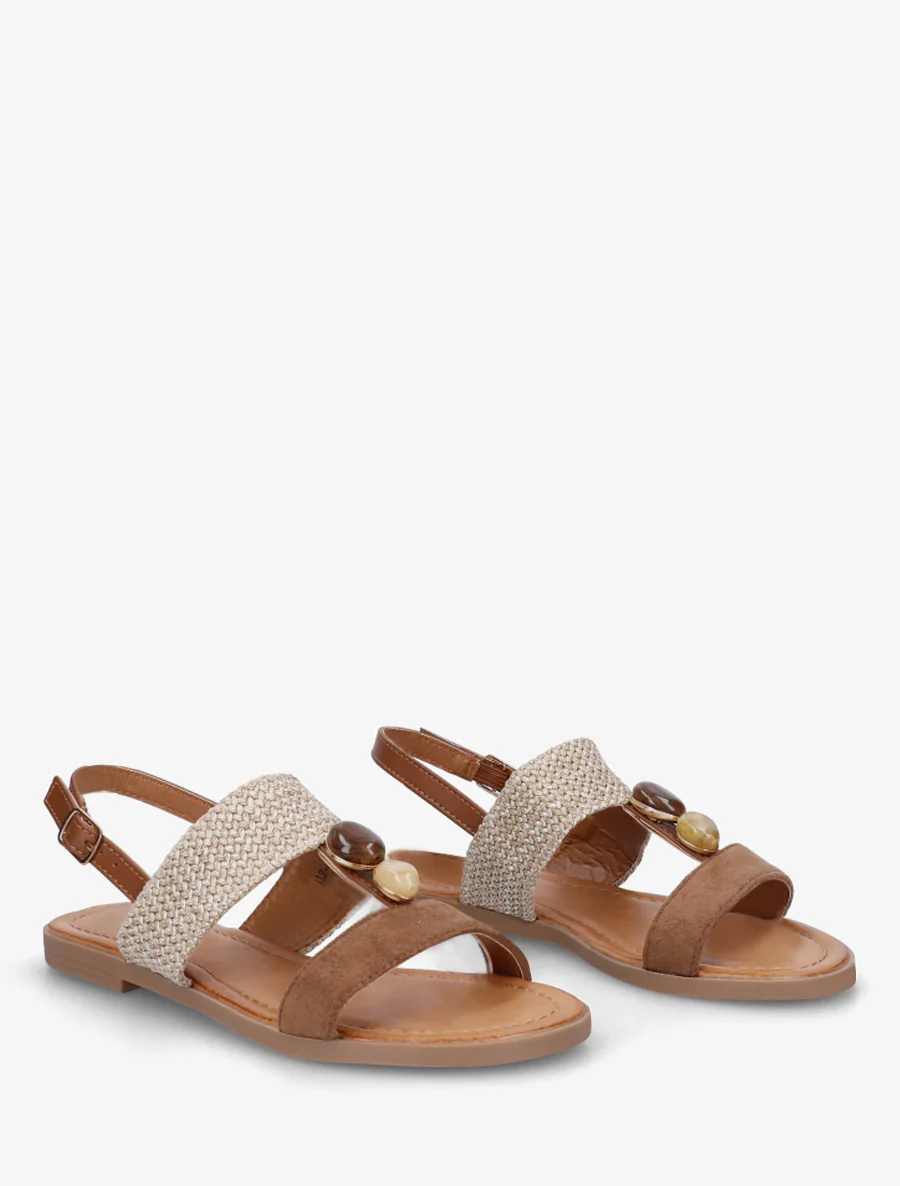 Ongelijke sandalen met bandjes - Kameel - Image 4
