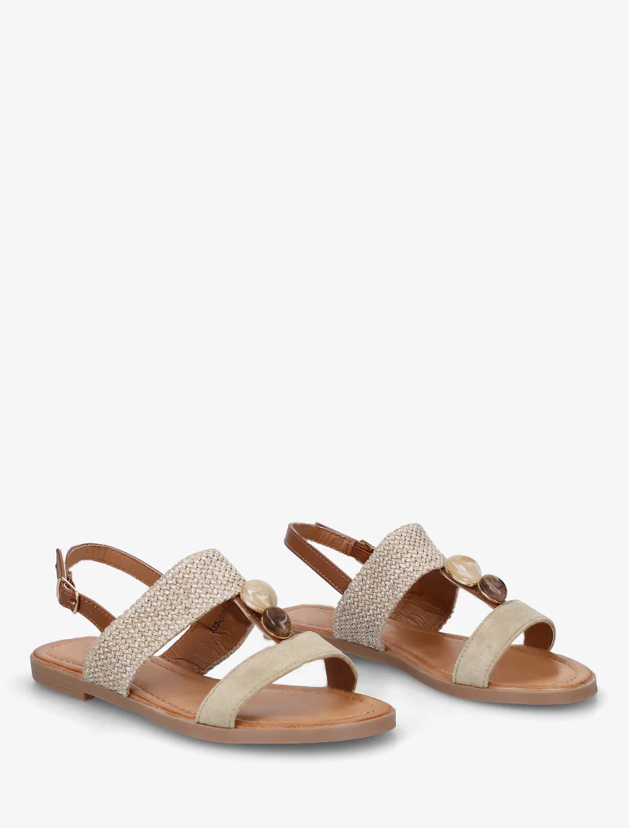 Ongelijke sandalen met bandjes - Licht kaki - Image 4