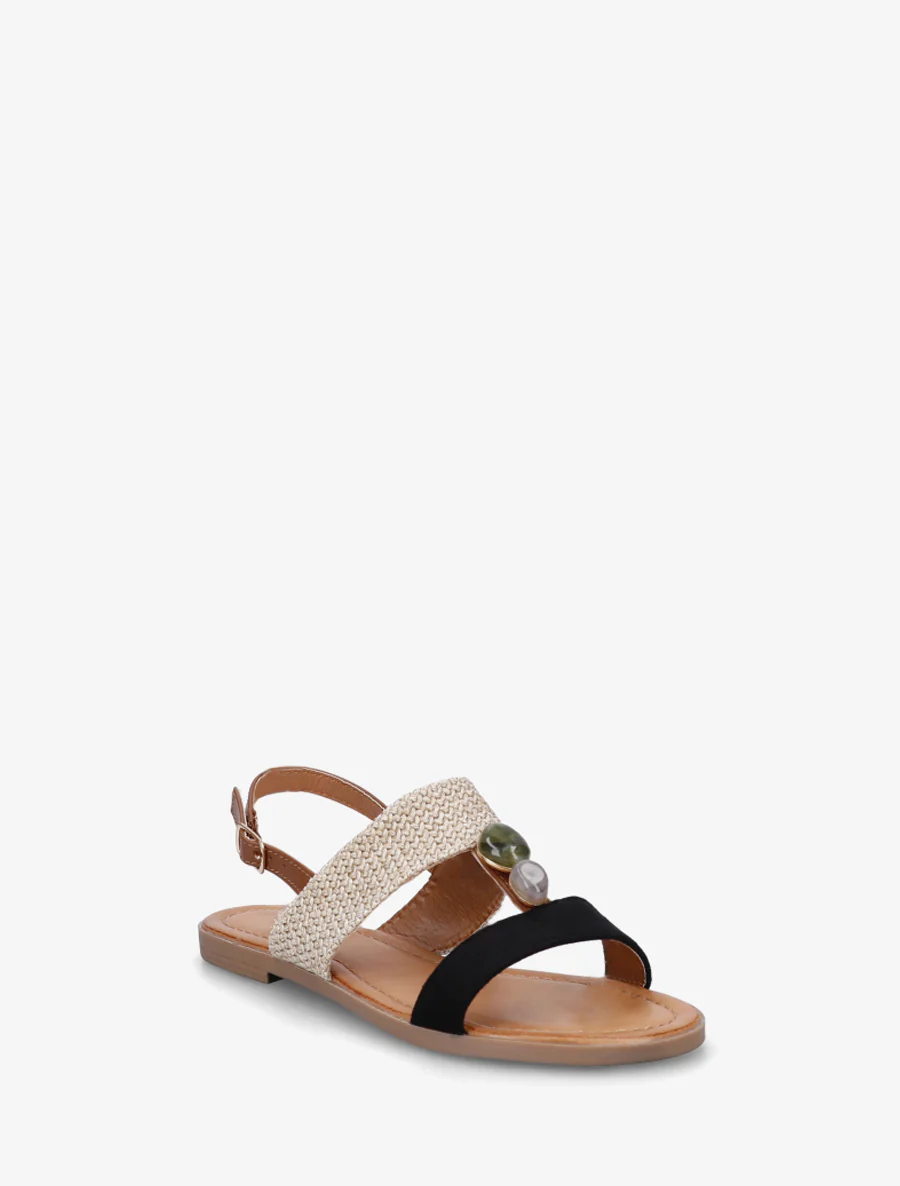 Ongelijke sandalen met bandjes - Zwart - Image 2