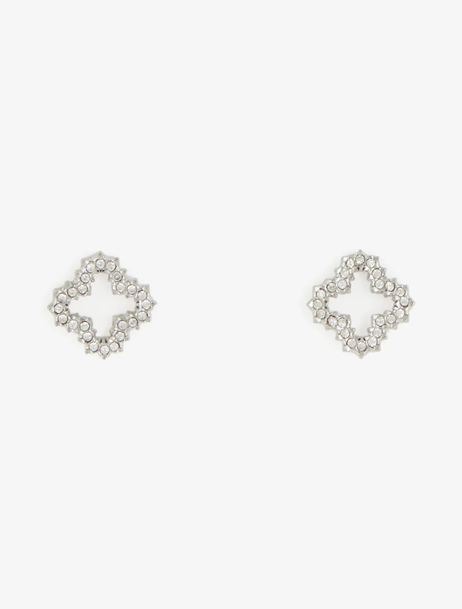 Oorbellen met klavermotief en strass-steentjes - Geld - Image 2