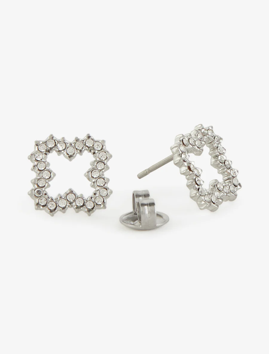 Oorbellen met klavermotief en strass-steentjes - Geld - Image 3