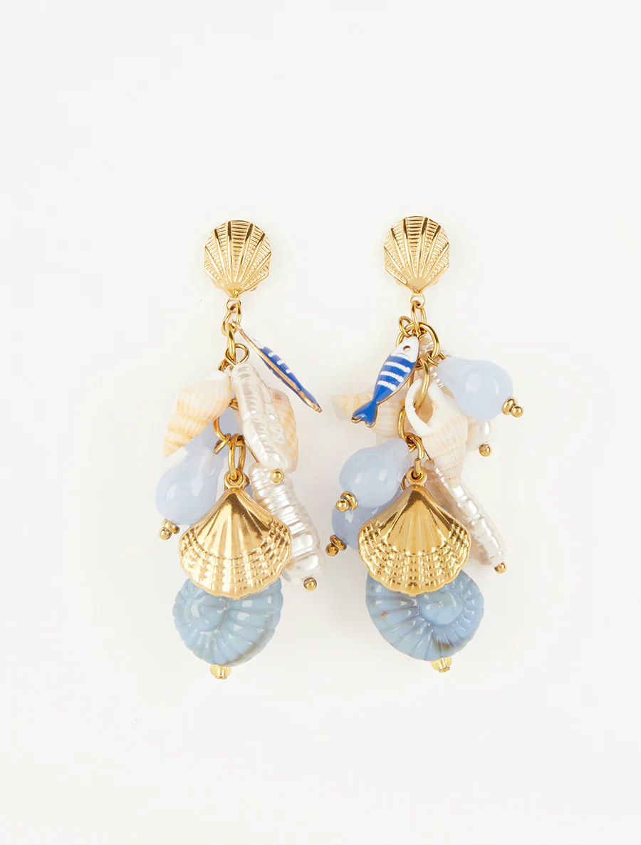 Oorbellen met zeevaartmotief - Blauw - Image 2