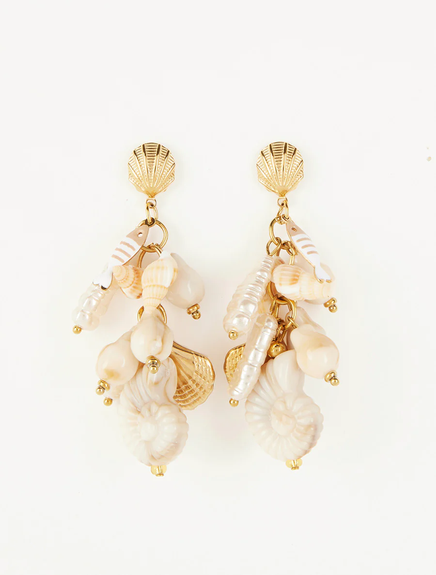 Oorbellen met zeevaartmotief - Beige - Image 2