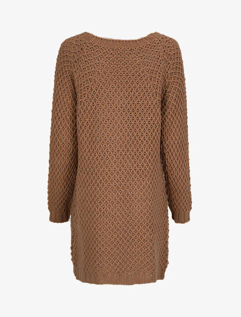 Open gehaakt vest - Camel - Image 2