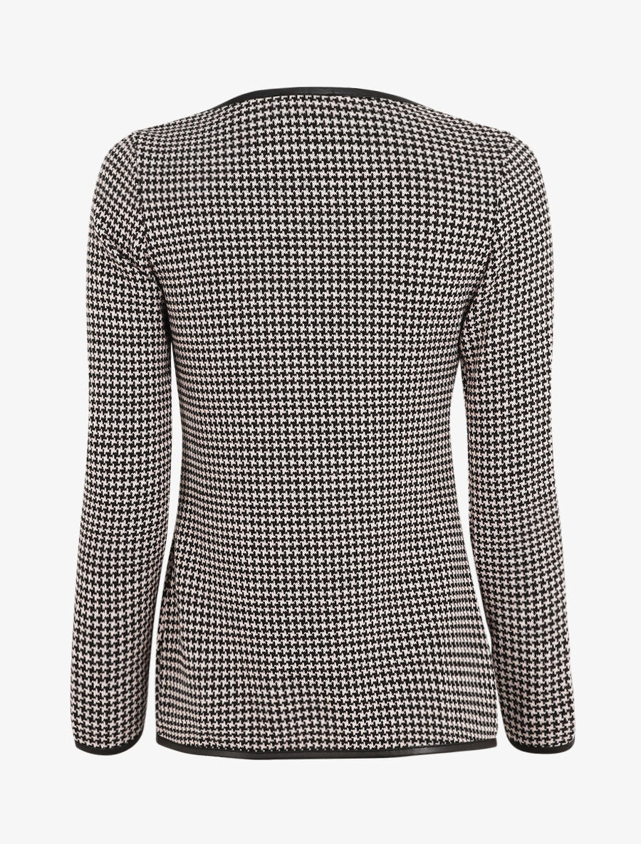 Open gilet met visgraat print - lichtroze - Image 2