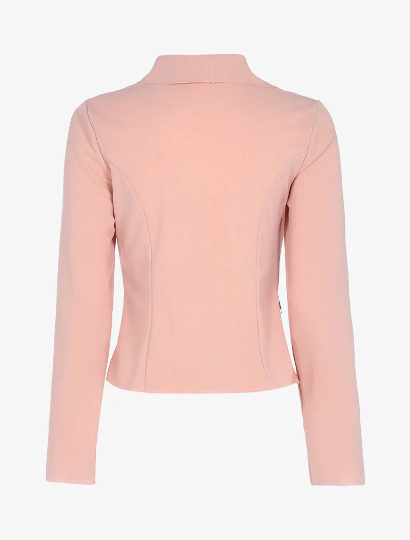 Open jas met ritssluiting details - roze - Image 2