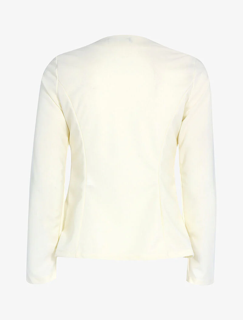 Open jas met ritszakken - beige - Image 2