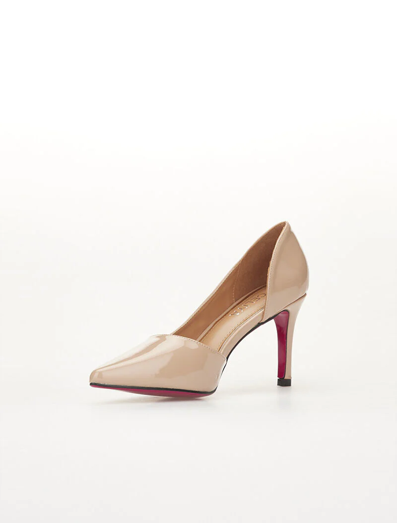 Open metallic pumps - nude - Image 5