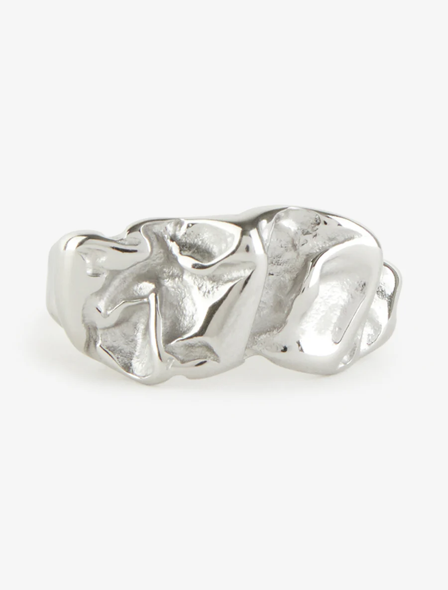 Open ring met gekreukt effect - Geld - Image 3