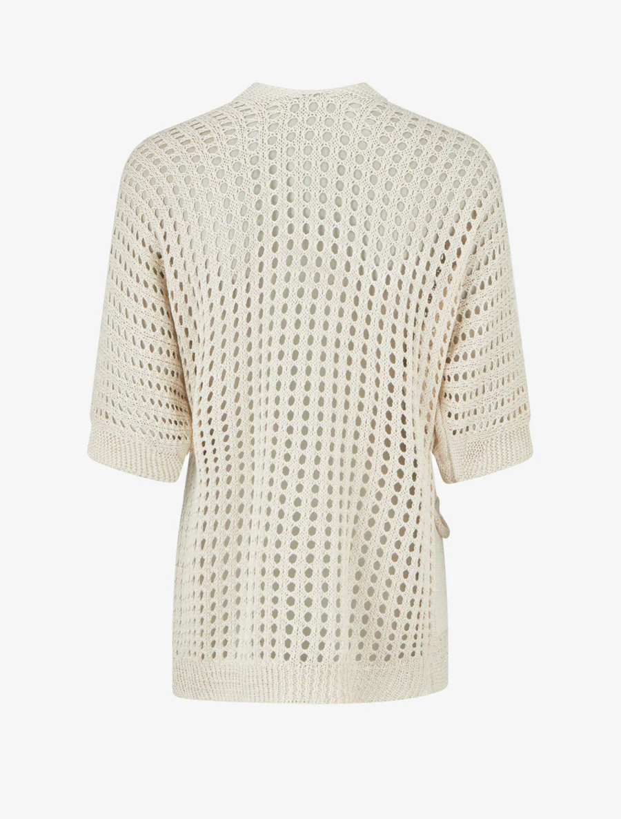 Opengewerkt vest - Beige - Image 2
