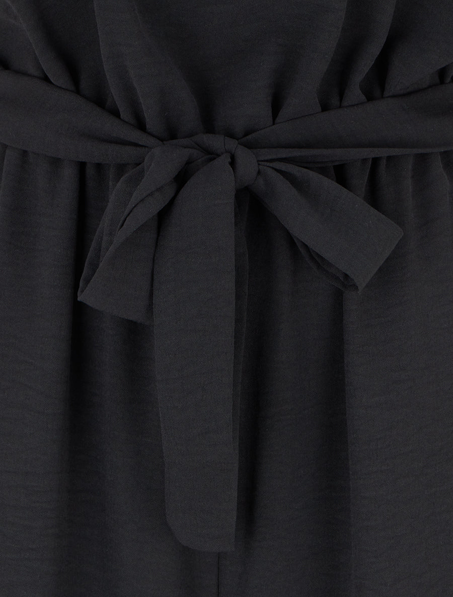 Opengewerkte combinatie met elastische tailleband - Zwart - Image 3