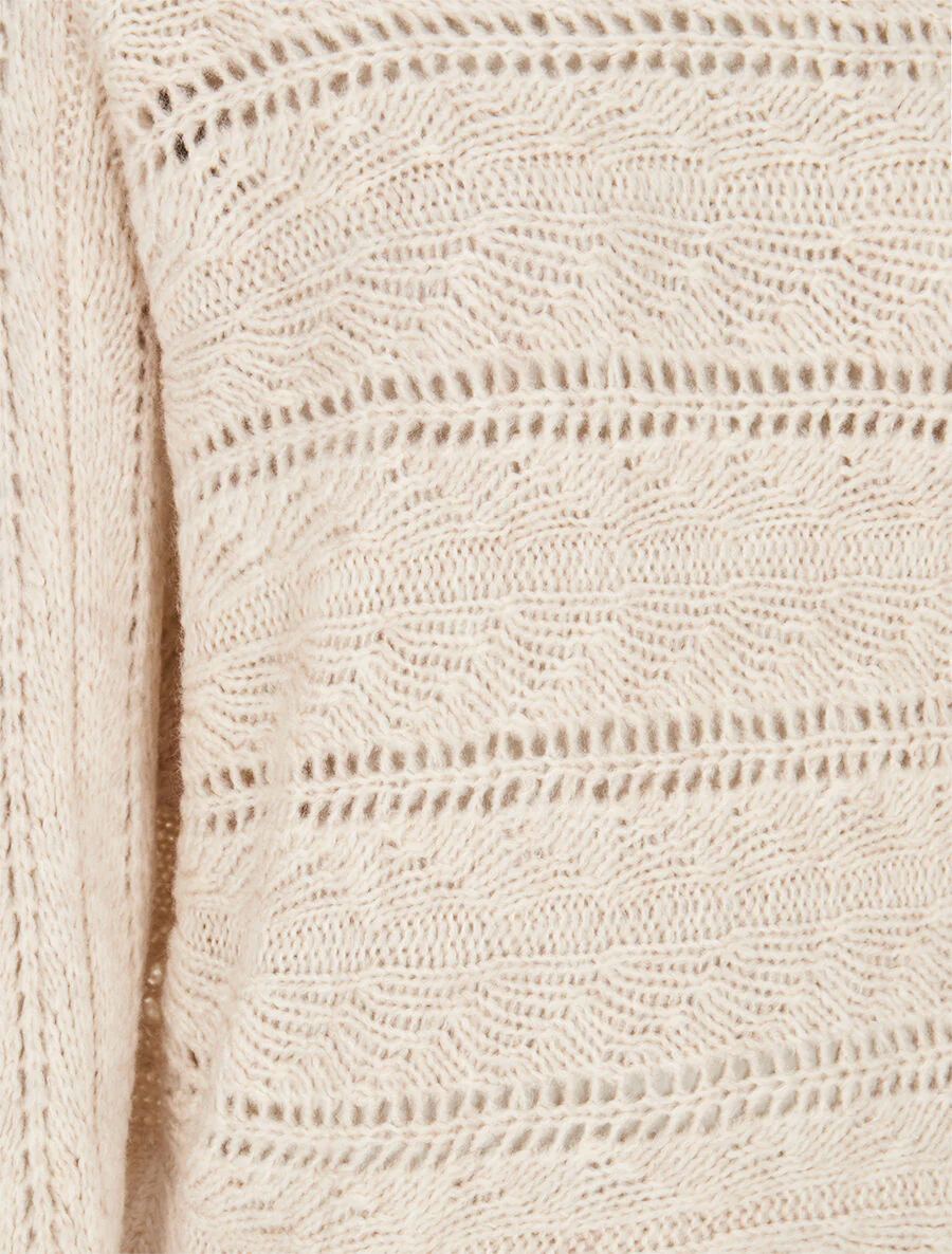 Opengewerkte dolman-trui - Ecru - Image 3