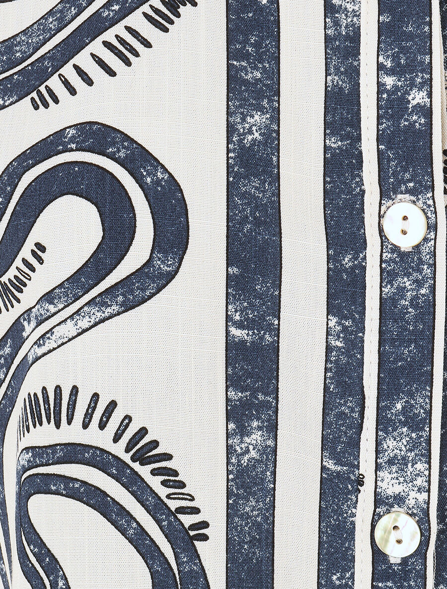 Overhemd en broek met fantasieprint - Marineblauw - Image 5