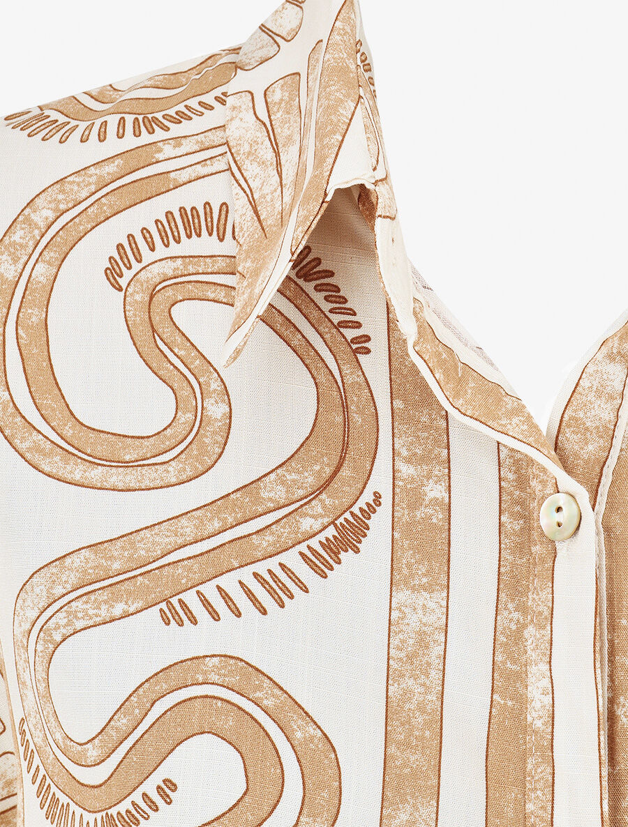 Overhemd en broek met fantasieprint - Beige - Image 5