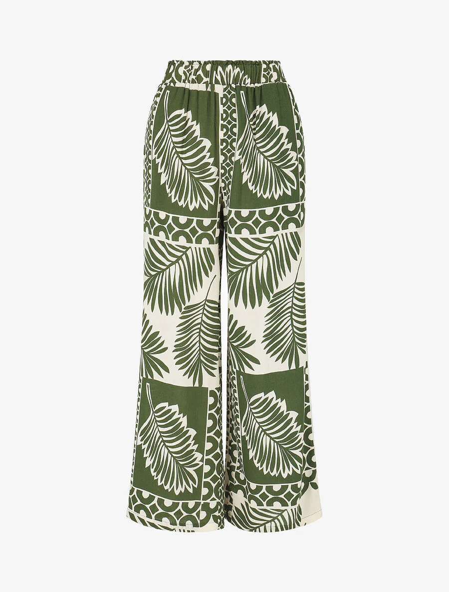 Overhemd en broek met tropische print - Kakigroen - Image 6