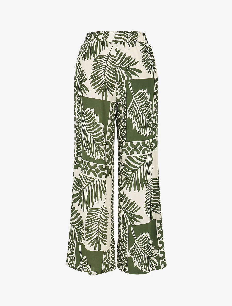 Overhemd en broek met tropische print - Kakigroen - Image 7