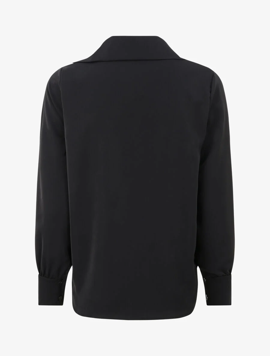 Oversized asymmetrische blouse - Zwart - Image 2