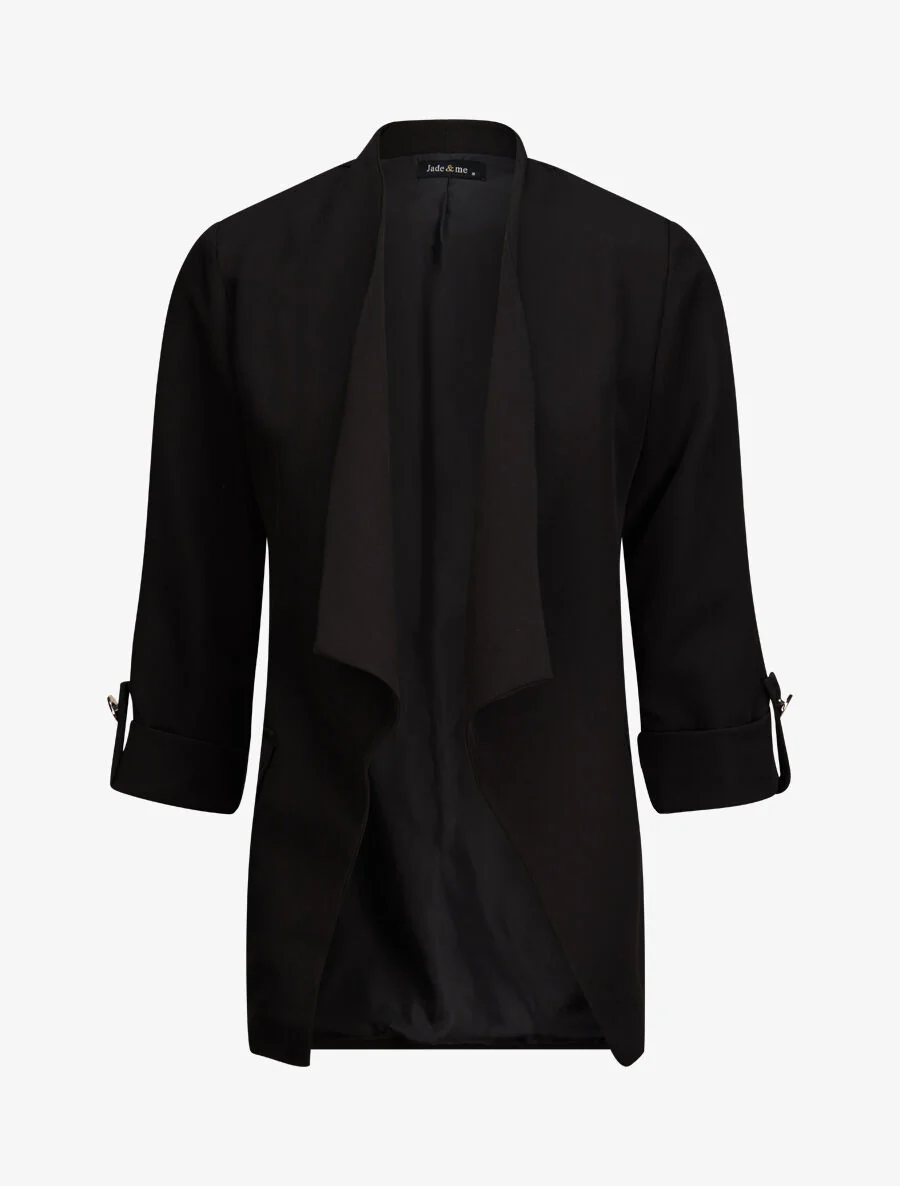 Oversized asymmetrische pijpenblazer - Zwart