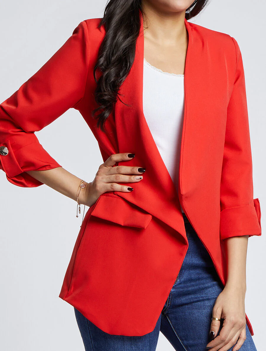 Oversized asymmetrische pijpenblazer - Rood - Image 4
