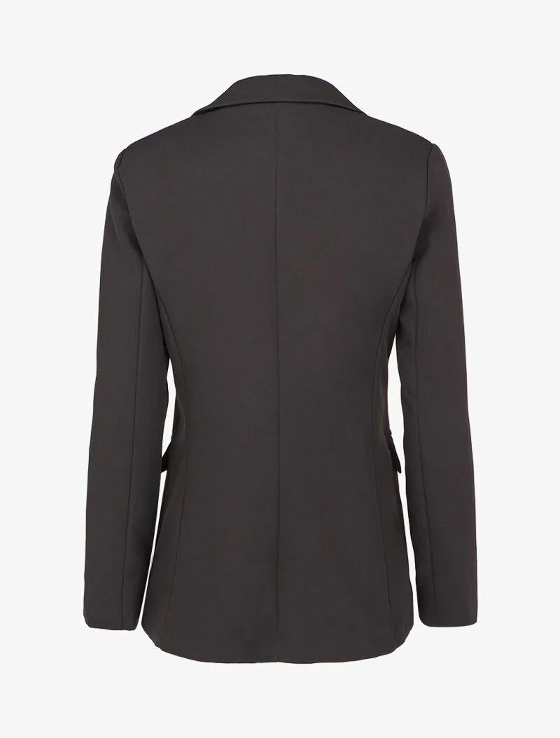 Oversized double-breasted blazer in officierstijl - Zwart - Image 2