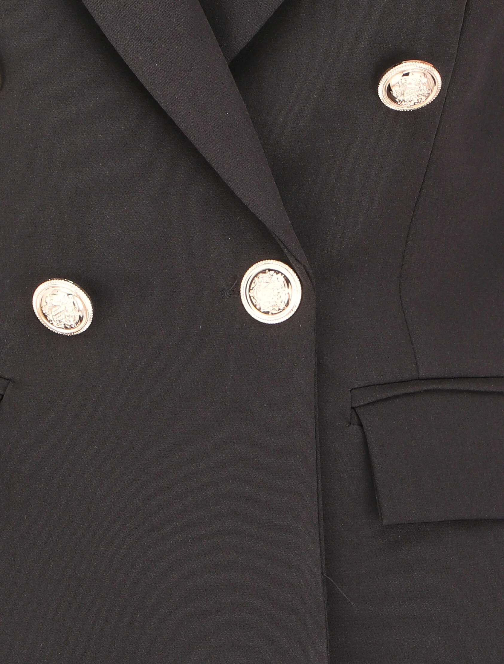 Oversized double-breasted blazer in officierstijl - Zwart - Image 3