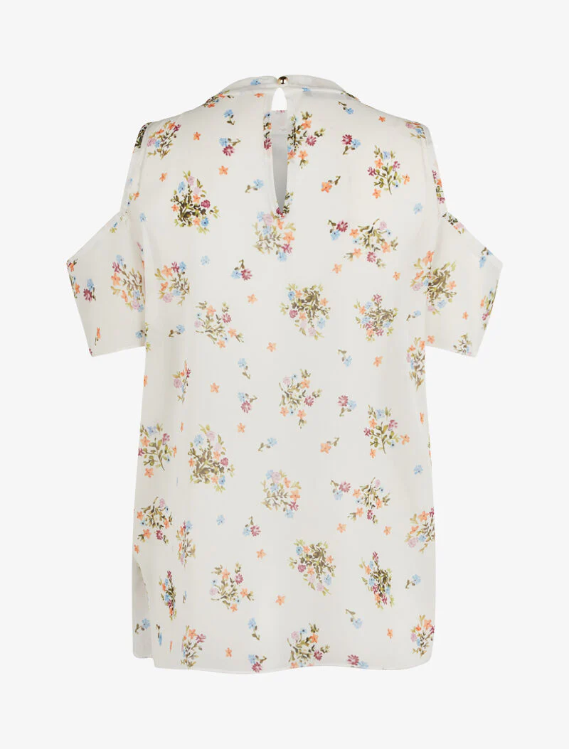Oversized blouse met uitsnijdingen in vierkante vorm - wit - Image 2
