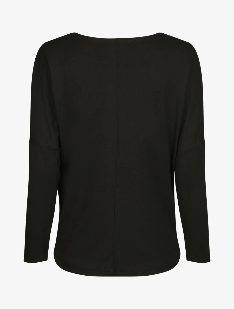Oversized bovenkleding met bénitierkraag - Zwart - Image 2