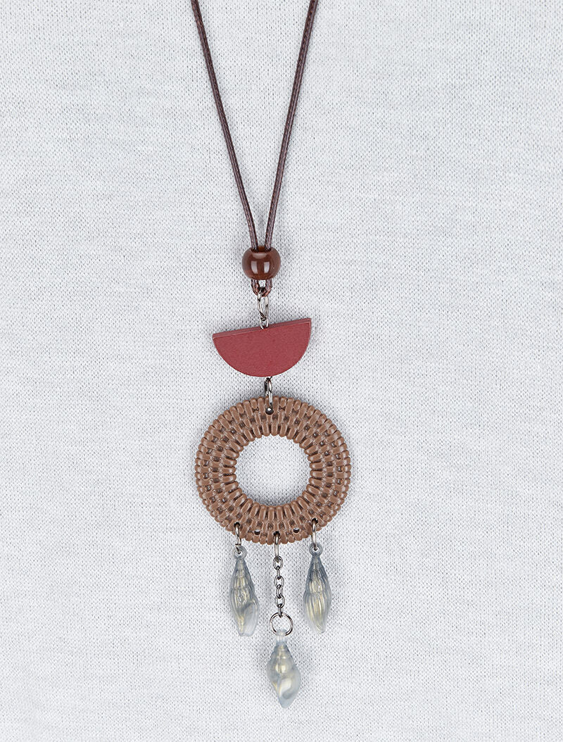 Oversized dolman trui met lange ketting - Lichtgrijs - Image 3