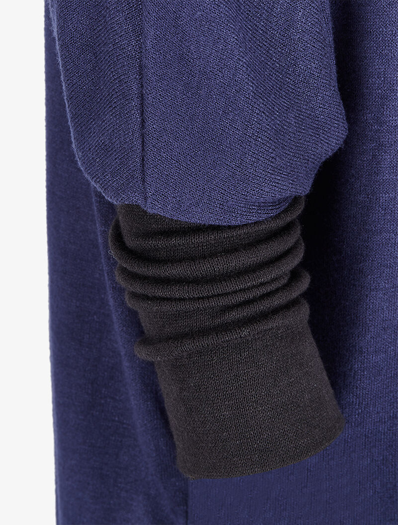 Oversized dolman trui met lange ketting - Marine - Image 3