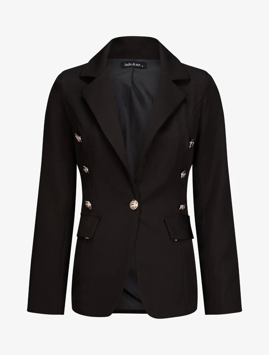 Oversized eenkleurige blazer - Zwart