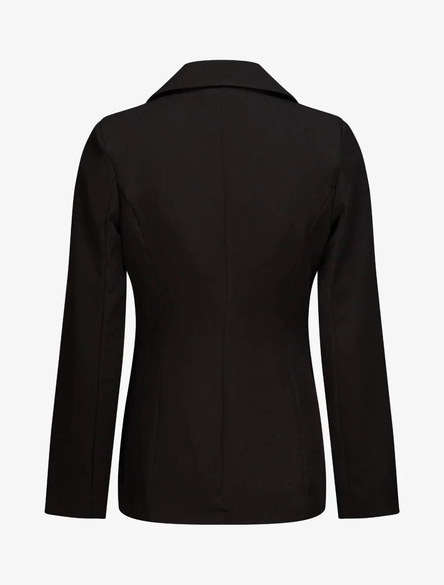 Oversized eenkleurige blazer - Zwart - Image 2