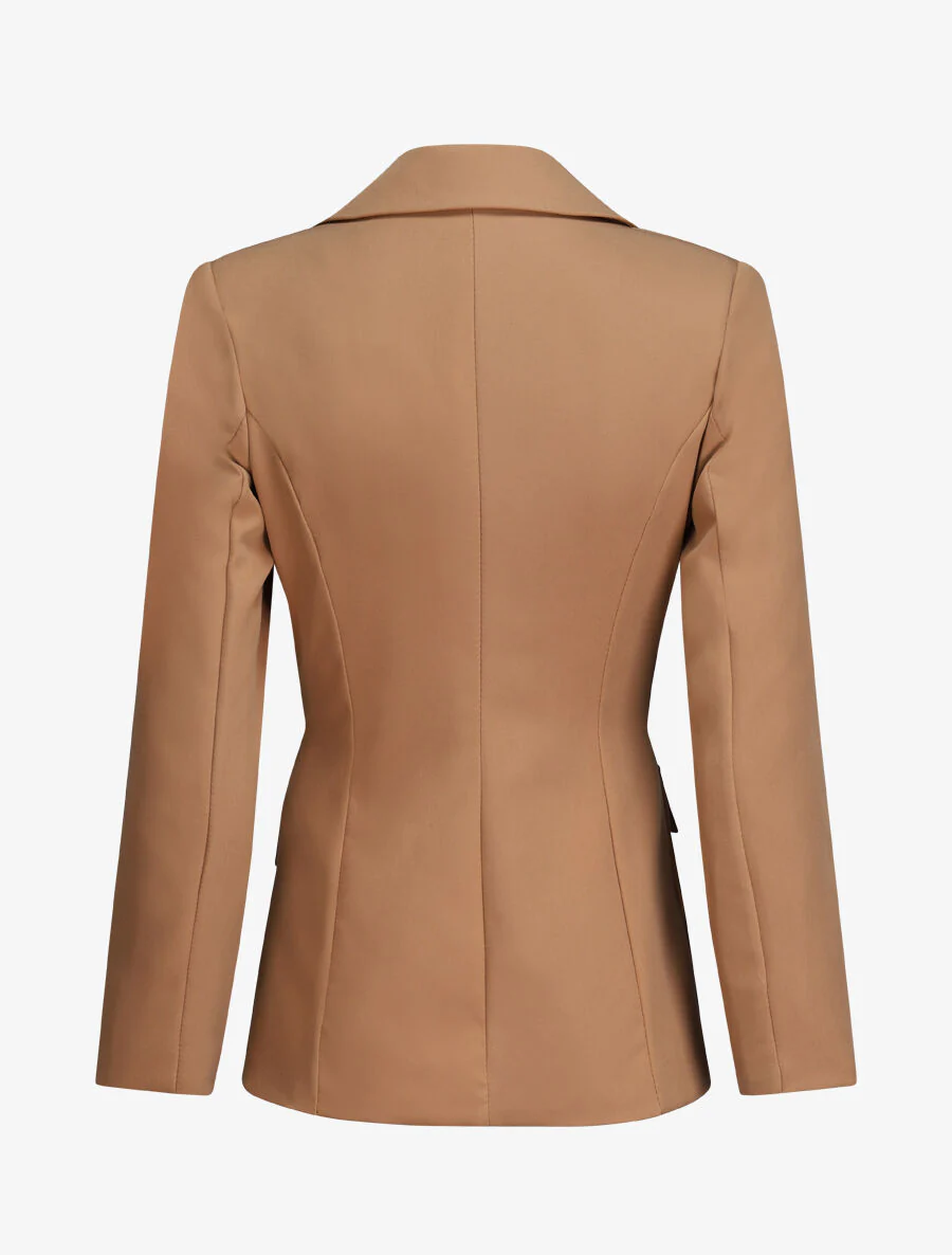 Oversized eenkleurige blazer - Kameel - Image 2