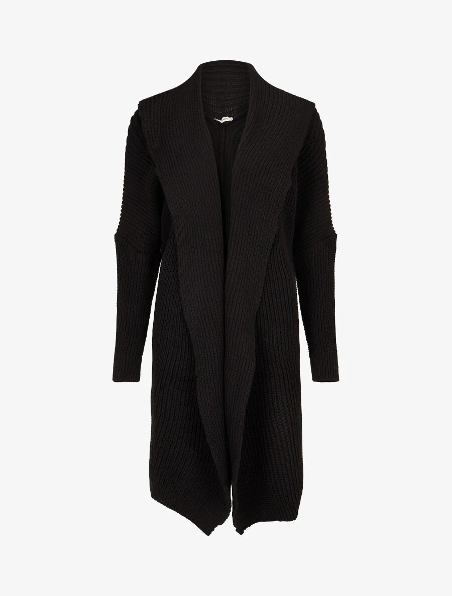 Oversized open vest - Zwart
