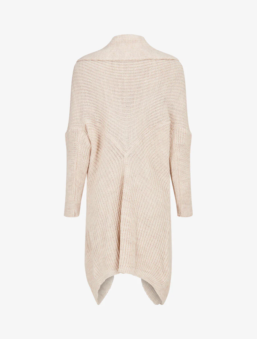 Oversized open vest - Beige - Image 2