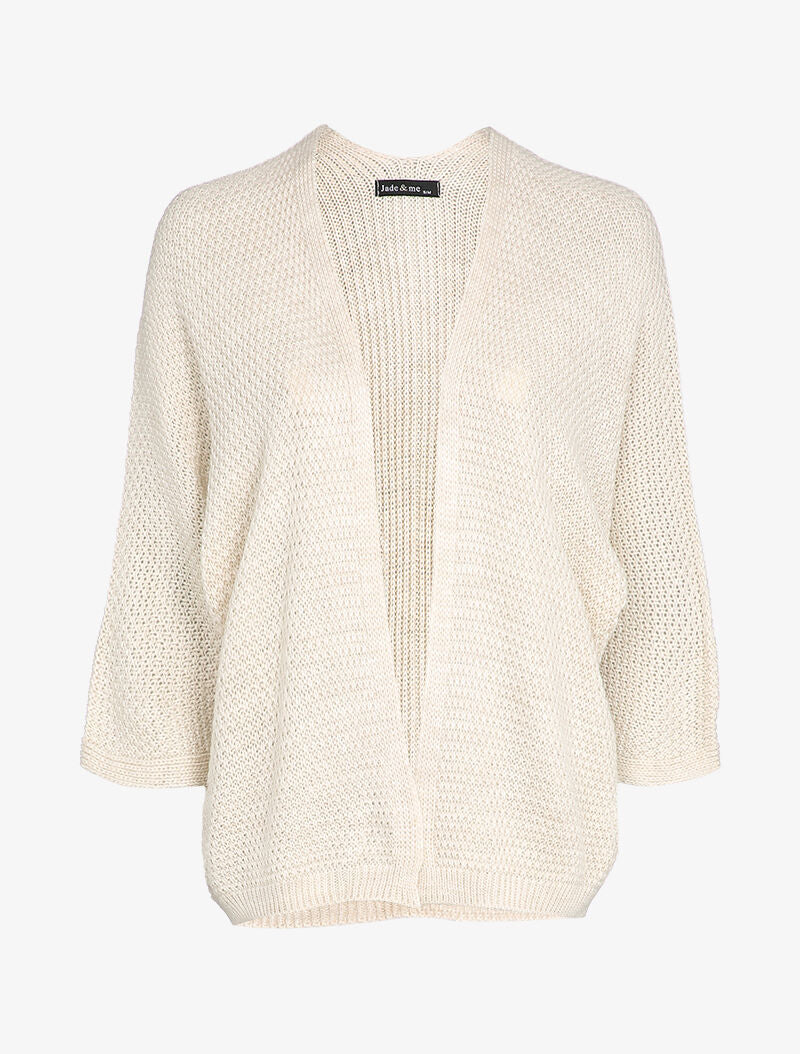 Oversized open vest met dolmanmouwen - Ecru