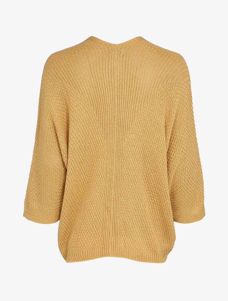 Oversized open vest met dolmanmouwen - camel - Image 2