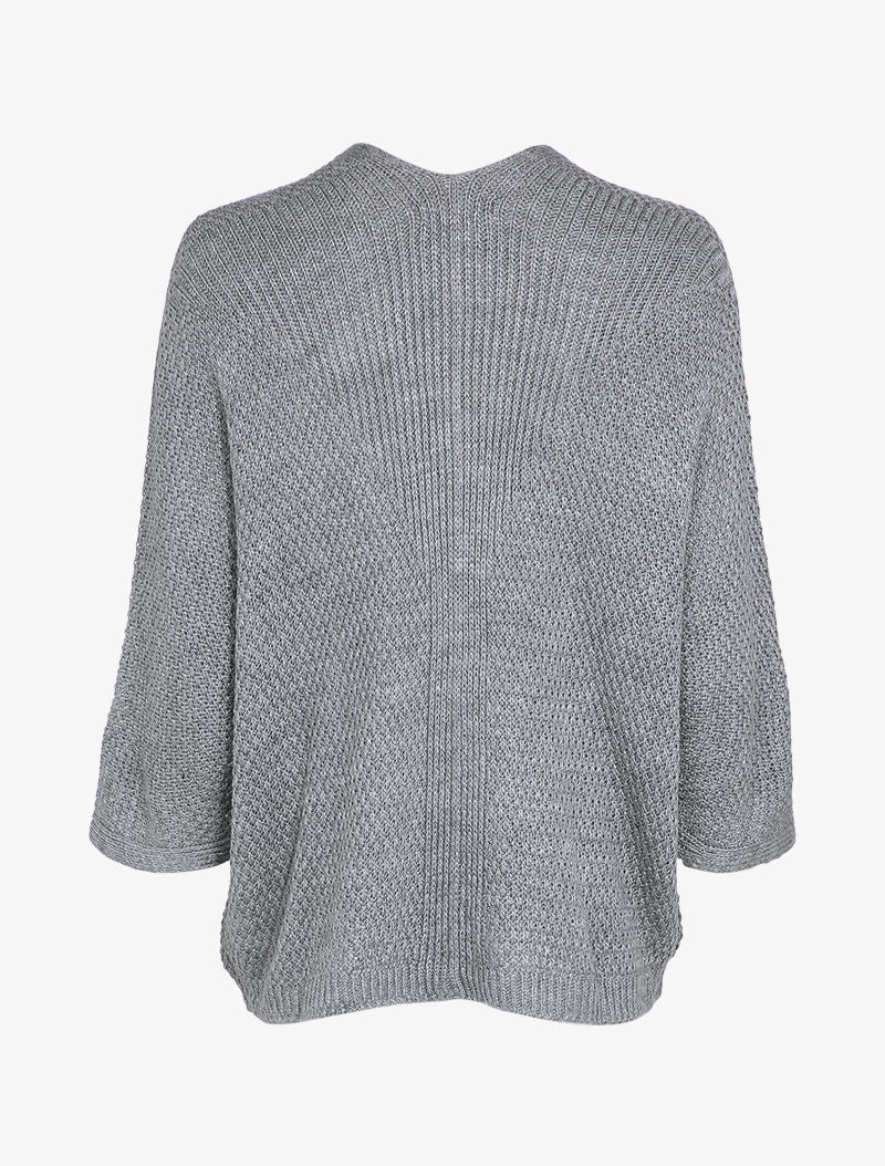 Oversized open vest met dolmanmouwen - Grijs - Image 2