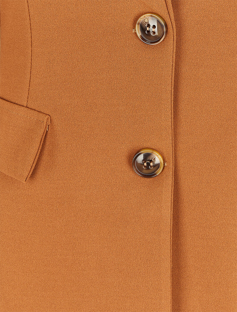 Oversized rechte blazer - Camel - Image 3