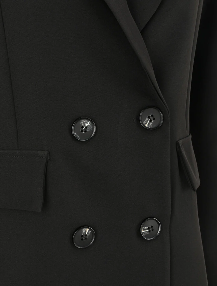 Oversized rechte blazer - Zwart - Image 3