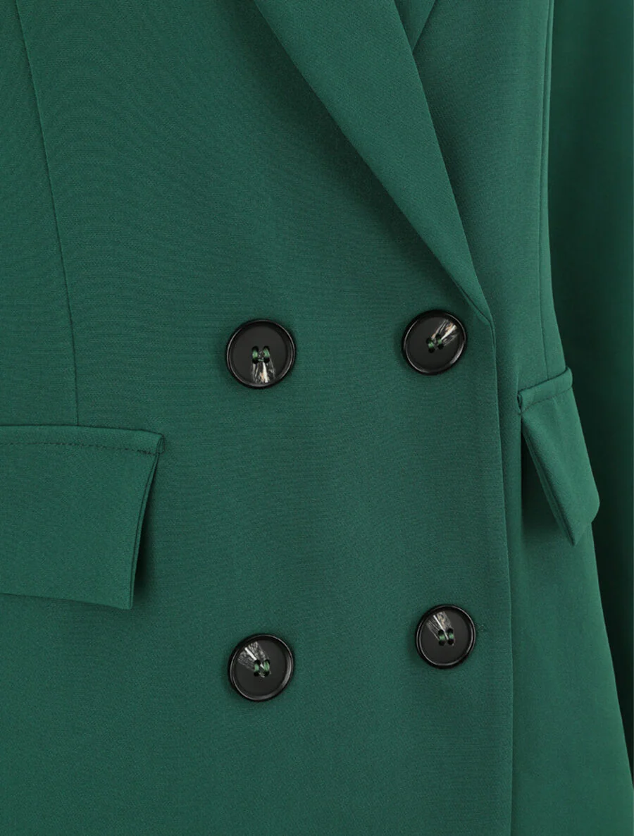 Oversized rechte blazer - Dennengroen - Image 3