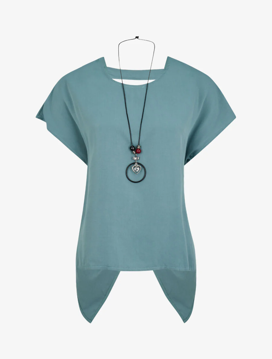 Oversized top met blote gedraaide rug - lichtblauw