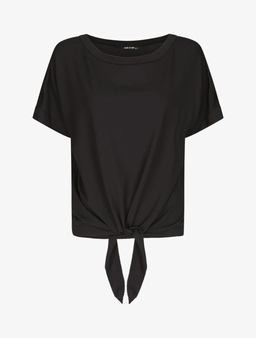 Oversized top met open schouders - Zwart