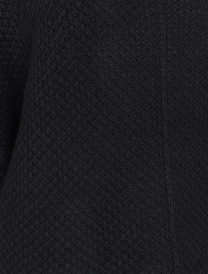 Oversized trui met 3/4 mouwen en een U-hals - Zwart - Image 3
