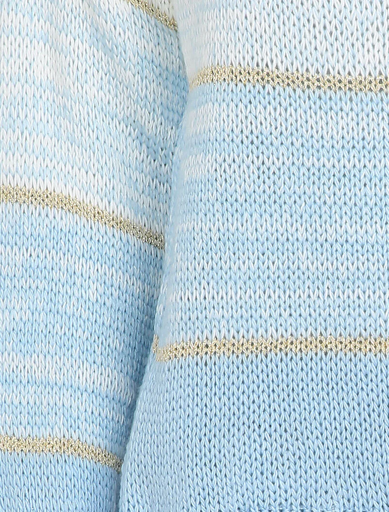 Oversized trui met iriserende strepen - Blauw - Image 3