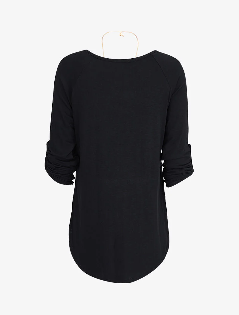 Oversized tuniek met lange ketting - Zwart - Image 2