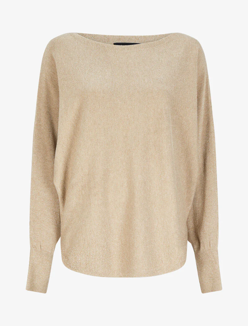 Oversized iriserende vleermuistrui - Beige