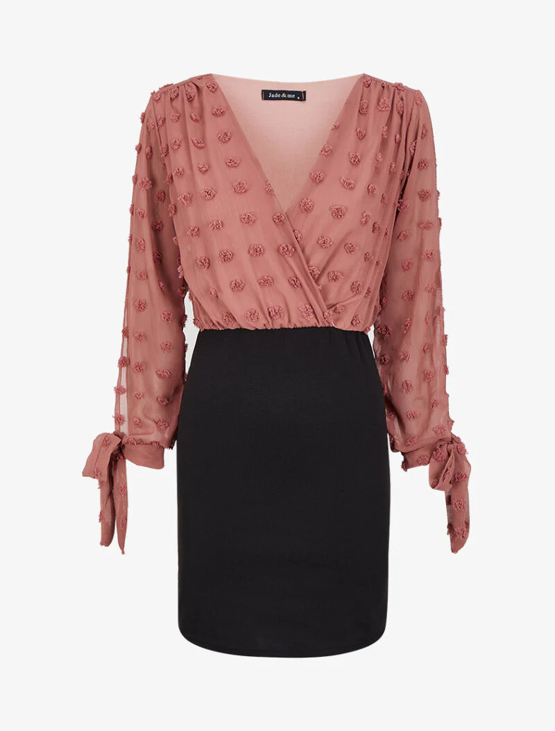 Wikkeljurk met plumetis - Roze